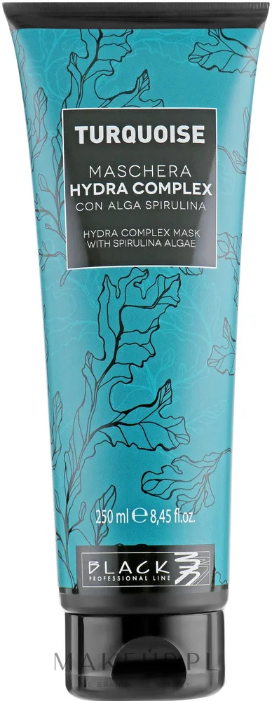 Black Professional Line Black Professional Line Turquoise Hydra Complex Mask - Маска для волос Black Professional Turquoise Hydra увлажняющая, для сухих волос, спирулина, укрепление и мягкость, 1000 мл