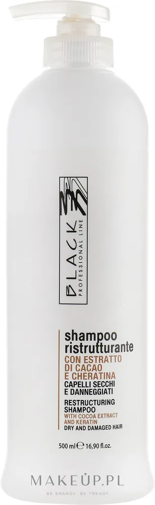 Шампунь для сухих и повреждённых волос Black Professional Line Chocolate and Keratin Shampoo с какао и кератином, 500 мл