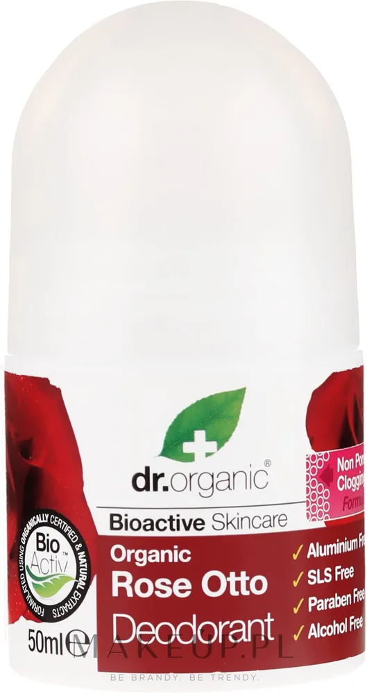 Натуральный дезодорант шариковый Dr Organic Rose Otto