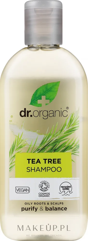 Шампунь для волос Dr Organic Tea Tree Shampoo с чайным деревом и мятой, для ежедневного ухода, 265 мл