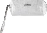 Косметичка Top Choice Dots 97638 с тиснением, серебристая, 17х8х6 см — фото 1