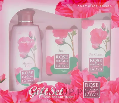 Набор BioFresh Rose of Bulgaria гель для душа мыло и дневной крем с розовой водой 100+50+30 мл