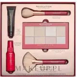 Набор для макияжа Makeup Revolution Highlight & Glow палетка, блеск, спрей и две кисти — фото 1
