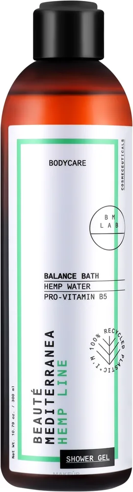 Очищающий гель для душа с экстрактом конопли Beaute Mediterranea Hemp Line Shower Gel Balance Bath, 300 мл