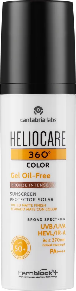 Солнцезащитный тонирующий флюид для лица Cantabria Labs Heliocare 360 без масел SPF 50+ для жирной кожи 50 мл, оттенок Bronze Intense