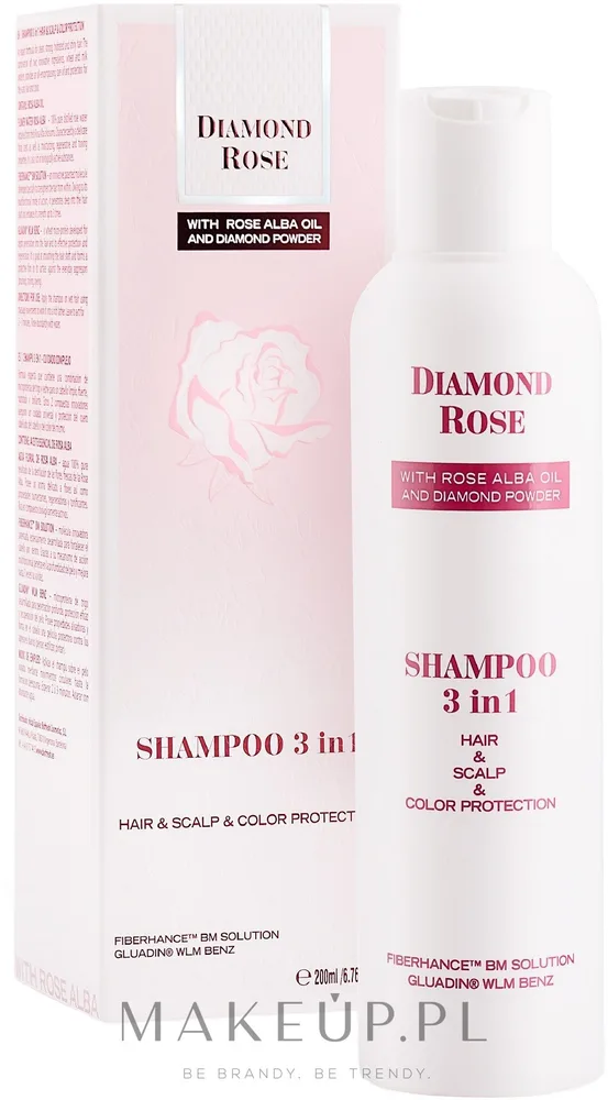 Шампунь 3 в 1 BioFresh Diamond Rose с розовой водой для окрашенных волос 200 мл
