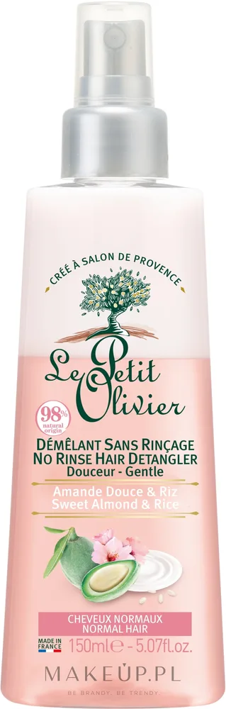 Несмываемый кондиционер для нормальных волос Le Petit Olivier Sweet Almond & Rice Cream, 150 мл