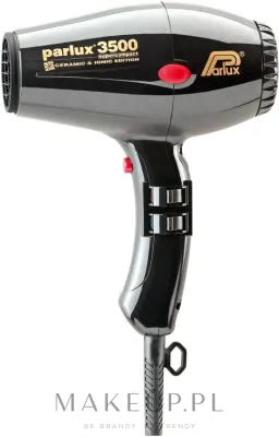 Фен для волос Parlux 3500 Supercompact Ceramic and Ionic Black профессиональный, чёрный, 1 шт
