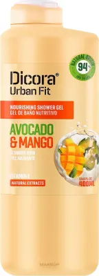 Питательный гель для душа с витамином Е, манго и авокадо Dicora Urban Fit Shower Gel, 825 мл