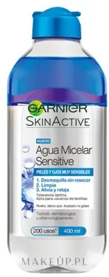 Garnier SkinActive вода мицеллярная для чувствительной кожи 400 мл, средство для снятия макияжа с лица, глаз и губ