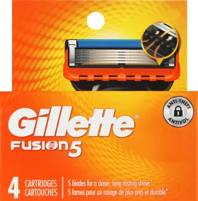 Кассеты сменные Gillette Fusion 5 для бритвы, с экстрактом алоэ, 4 шт