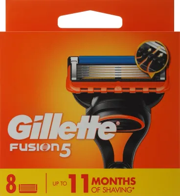 Кассеты сменные Gillette Fusion для бритвы, с экстрактом алоэ, 8 шт