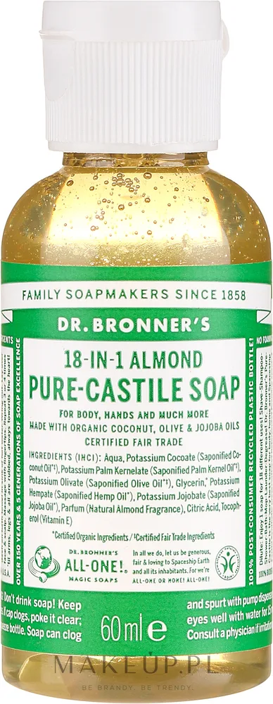 Жидкое мыло Dr. Bronner's 18-in-1 Pure Castile миндаль, 945 мл