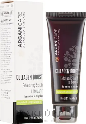 Пилинг для лица Arganicare Collagen Boost Exfoliating Scrub эксфолиирующий, с коллагеном и маслом арганы, 80 мл