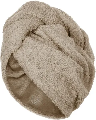 Полотенце-тюрбан для волос MAKEUP бежевое, из хлопка, 68 x 26 см