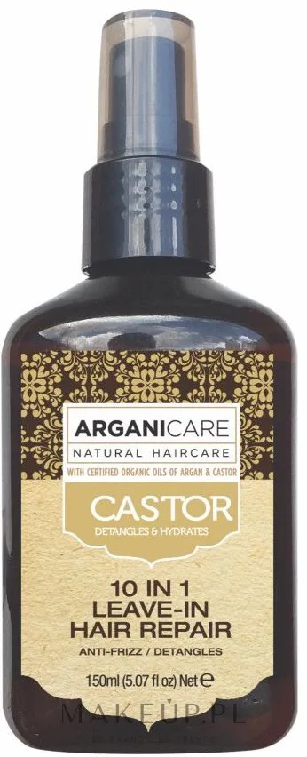 Несмываемая сыворотка против пушения волос с касторовым маслом 10 в 1 Arganicare Castor Oil 10-in-1 Hair Repair, 150 мл