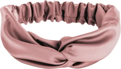 Повязка на голову MAKEUP Satin Twist пыльно-розовая, из атласа, 26 x 8 см