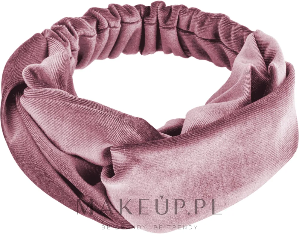 Повязка на голову MAKEUP Velour Twist пудровая, из велюра, 26 x 8 см