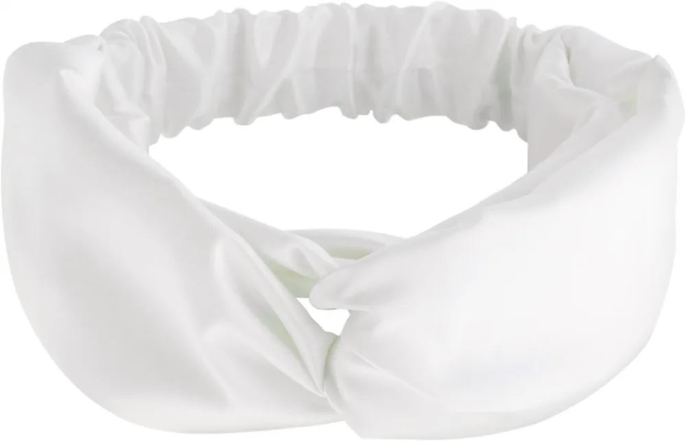 Повязка на голову MAKEUP Satin Twist молочная, из атласа, 26 x 8 см