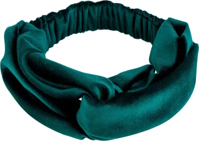Повязка на голову MAKEUP Velour Twist зелёная, из велюра, 26 x 8 см
