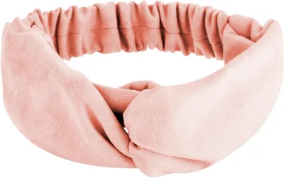 Повязка на голову MAKEUP Suede Twist персиковая, из экозамши, 26 x 8 см