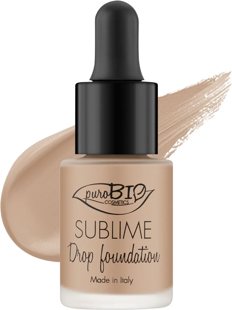 Тональный флюид PuroBio Cosmetics Sublime Drop ухаживающий SPF 10, 19 г, оттенок 01