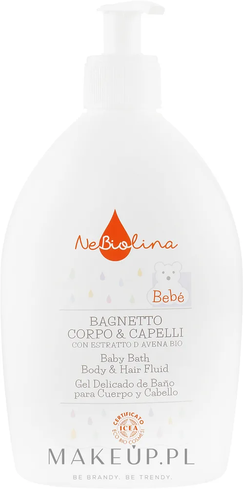 Шампунь и средство для купания для детей NeBiolina Baby Bath Body And Hair Fluid для тела и волос, 500 мл