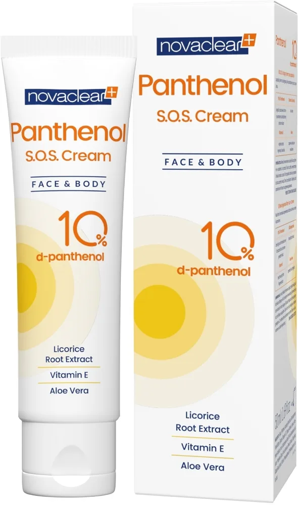 Крем после загара Novaclear Panthenol S.O.S Face Body Cream After Sunbath для лица и тела, с пантенолом, 50 мл
