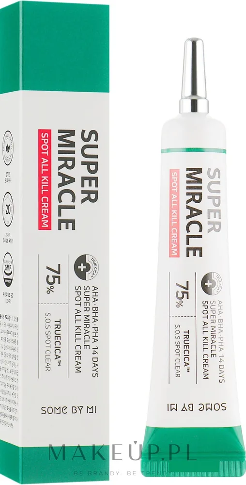 Some By Mi Super Miracle AHA-BHA-PHA Spot All Kill Cream крем для лица точечный с кислотами 30 мл для проблемной кожи, от высыпаний