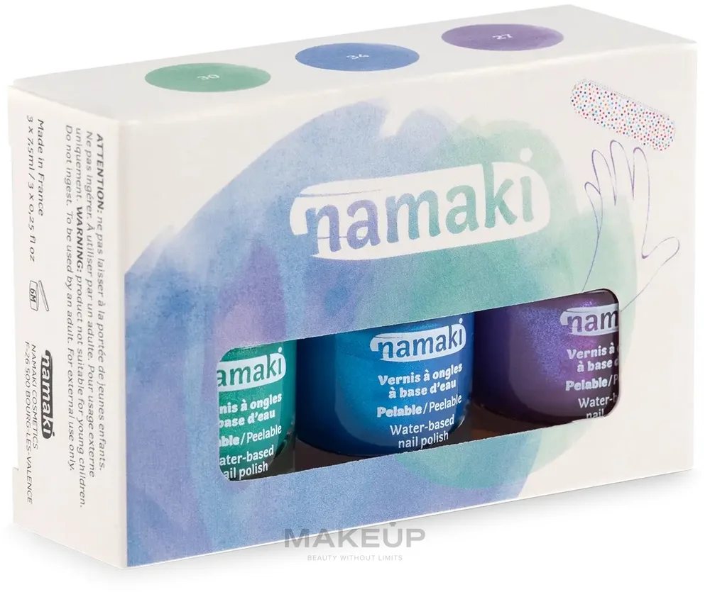 Набор Namaki, оттенок Caribbean + Electric blue + Glitter violet