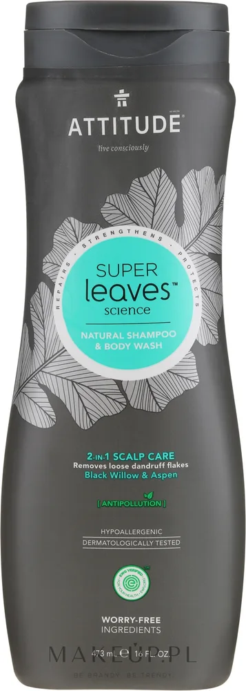 Шампунь-гель для душа Attitude Super Leaves 2-in-1 Scalp Care для мужчин 473 мл