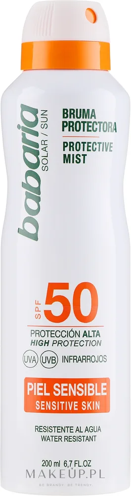 Спрей солнцезащитный для тела Babaria Protective Mist SPF 50 для чувствительной кожи 200 мл