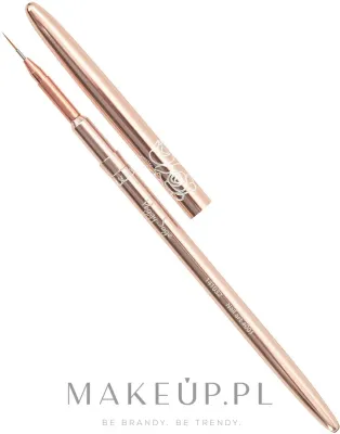 Кисточка для дизайна ногтей Peggy Sage Nail Art Rose Gold 001, с синтетическим ворсом, розовое золото, 1 шт