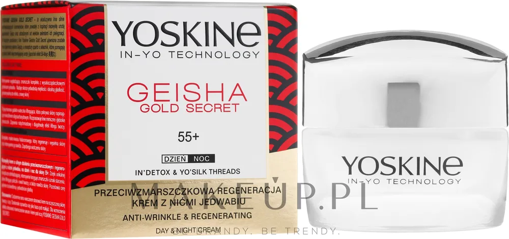 Крем для лица Yoskine Geisha Gold Secret ревитализирующий с нитями шёлка для зрелой кожи 55+ 50 мл