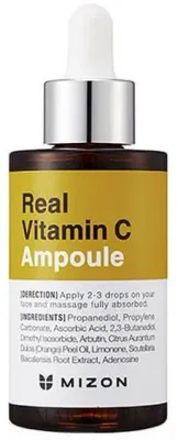 Сыворотка-ампула для лица Mizon Real Vitamin C с чистым витамином C арбутином и экстрактом шлемника 30 мл