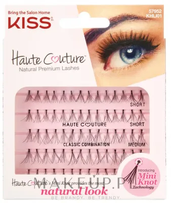Пучки ресниц Kiss Haute Couture Natural Premium Lashes, чёрные, с незаметной петелькой, 70 шт
