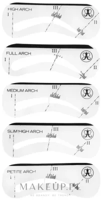 Шаблоны для макияжа бровей Anastasia Beverly Hills Stencils, из мягкого пластика, 5 разных размеров, 5 шт