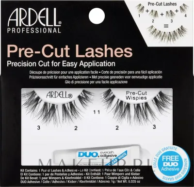 Накладные ресницы Ardell Pre-Cut Wipies Lashes, из стерилизованного натурального волоса, на эластичной ленте, 2 шт
