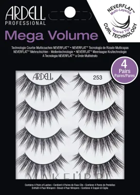 Накладные ресницы Ardell Mega Volume 253 на ленте, из натурального волоса, с завитком Neverflat Curl, 8 шт