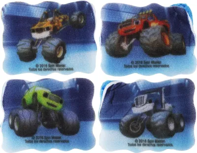 Губки для купания Suavipiel Blaze And The Monster Machines Bath Sponges детские, с разными принтами, голубые, 4 шт