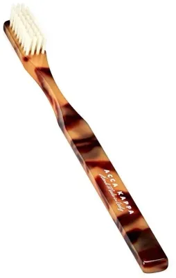 Щётка зубная Acca Kappa Medium Pure White Bristle Toothbrush Classic Brown, средней жёсткости, коричневая, 1 шт