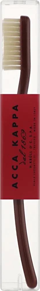 Щётка зубная Acca Kappa Vintage Collection Nylon Medium, средней жёсткости, в ретро-стиле, красная, 1 шт