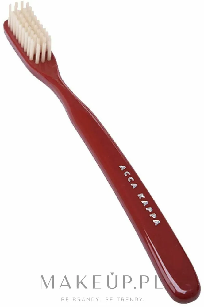 Щётка зубная Acca Kappa Vintage Collection Medium Pure Bristle, средней жёсткости, с натуральной щетиной, красная, 1 шт