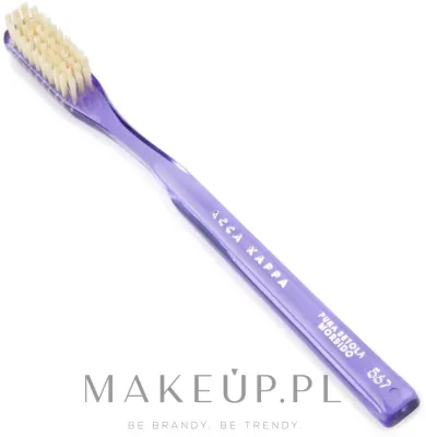 Щётка зубная Acca Kappa Soft Pure Bristle Model 567, мягкая, с натуральной щетиной, ручная работа, фиолетовая, 1 шт