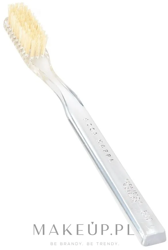 Щётка зубная Acca Kappa Soft Pure Bristle Model 567, мягкая, с натуральной щетиной, ручная работа, прозрачная, 1 шт