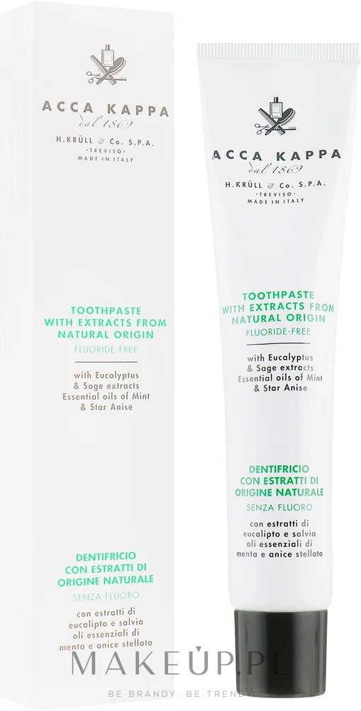Зубная паста Acca Kappa Natural Fluoride-Free, натуральная, без фтора, с мятой и шалфеем, 100 мл