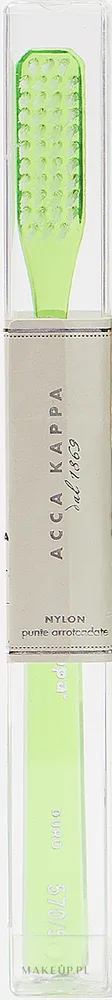Зубная щётка Acca Kappa Hard Nylon Rounded Tips Crystal 21J5705 жёсткая, зелёная, 1 шт
