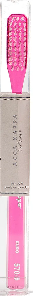 Зубная щётка Acca Kappa Hard Nylon Rounded Tips Crystal 21J5705 жёсткая, розовая, 1 шт
