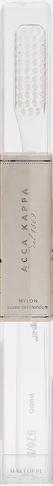 Зубная щётка Acca Kappa Hard Nylon Rounded Tips Crystal 21J5705 жёсткая, прозрачная, 1 шт