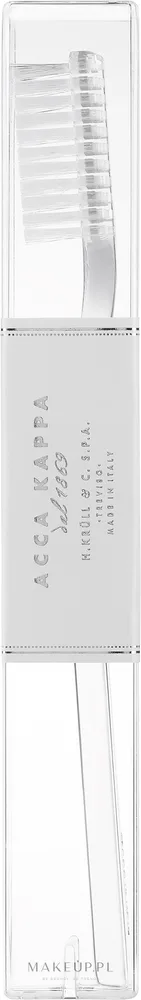 Зубная щётка Acca Kappa Medium Nylon Rounded Tips Crystal 21J5704 средней жёсткости, прозрачная, 1 шт